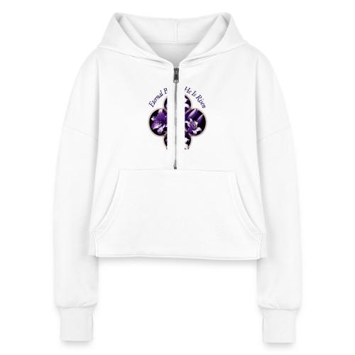 Easter Eternal Bloom Lily Crown T Shirt, Gift - Women's Half Zip Cropped Hoodie