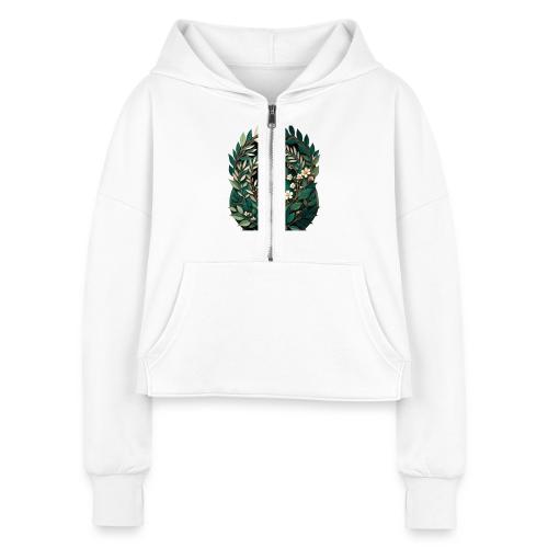 Easter Ever Green in Glory Laurel T Shirt, Gift - Women's Half Zip Cropped Hoodie