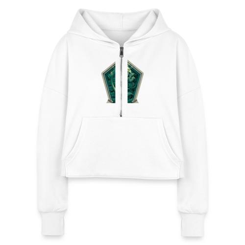 Easter Unfurl in Light Fern T Shirt, Spring Gift - Women's Half Zip Cropped Hoodie