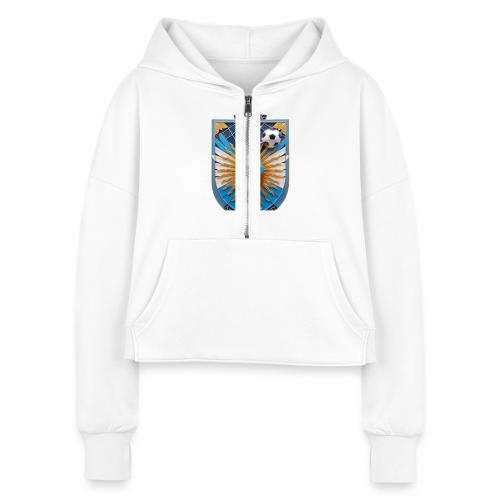 Argentina Hornero Soccer T Shirt, Football Gift - Women's Half Zip Cropped Hoodie