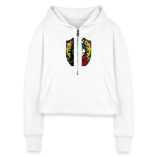 Portugal Iberian Wolf Soccer T Shirt,Football Gift - Women's Half Zip Cropped Hoodie