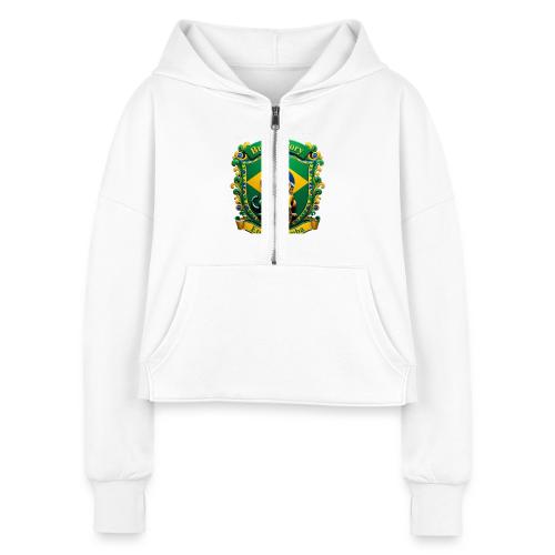 Brazil Jaguar Glory Tee, Brazilian Pride Gift - Women's Half Zip Cropped Hoodie