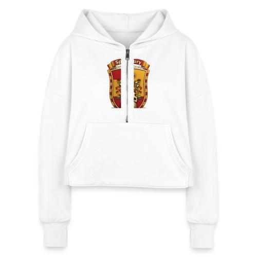 Spain Lion Fury T-Shirt, Spanish Crest Gift - Women's Half Zip Cropped Hoodie
