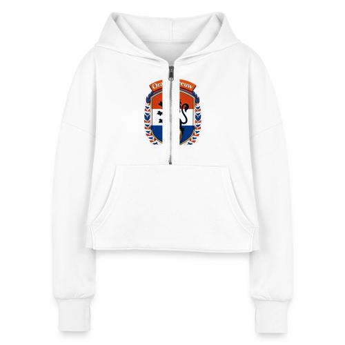 Netherlands Lion Premium T-Shirt, Dutch Flag Gift - Women's Half Zip Cropped Hoodie