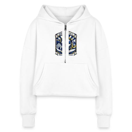 Madrid White Legacy T Shirt, Madrid Fan Gift - Women's Half Zip Cropped Hoodie