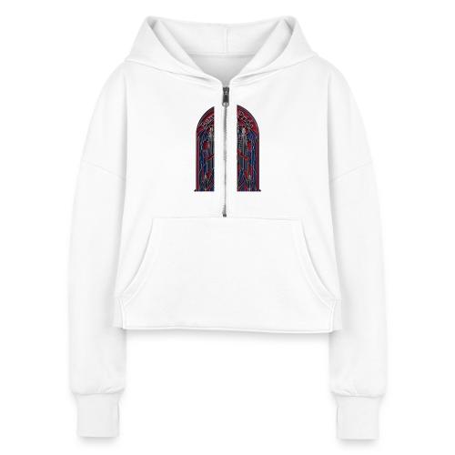 Barcelona Scarlet Pride T Shirt, Vibrant City Gift - Women's Half Zip Cropped Hoodie