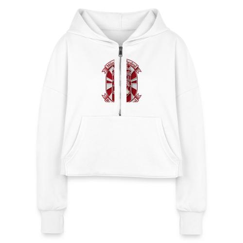 Munich Cathedral T Shirt, German Football Fan Gift - Women's Half Zip Cropped Hoodie