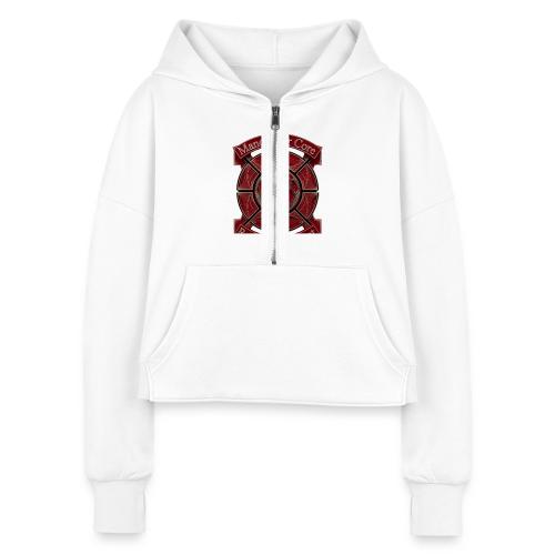 Manchester Is Red T Shirt, Soccer City Pride Gift - Women's Half Zip Cropped Hoodie