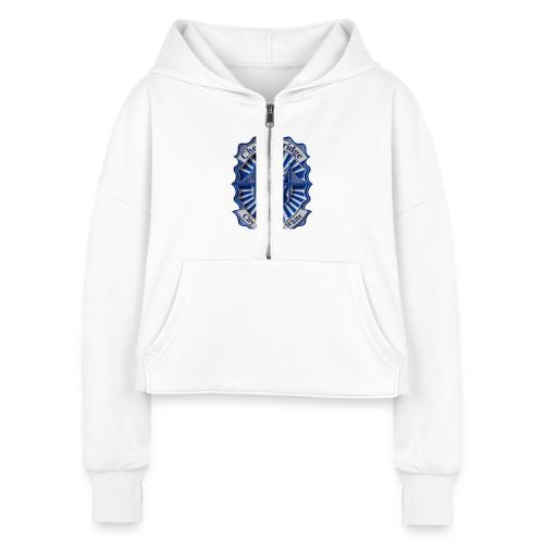 Chelsea Blue Bridge T Shirt, Soccer Fan Gift - Women's Half Zip Cropped Hoodie