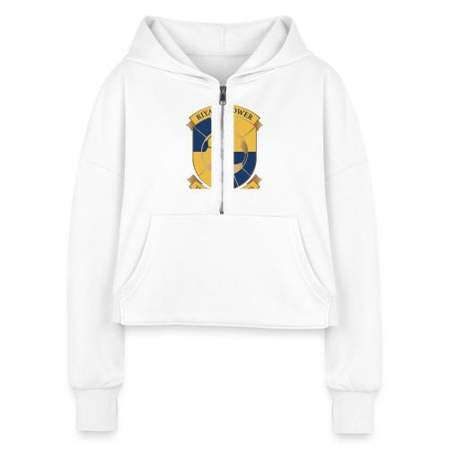 Riyadh Tower Premium T Shirt, Football Pride Gift - Women's Half Zip Cropped Hoodie