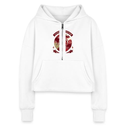 Liverpool Anchor T Shirt, Soccer City Pride Gift - Women's Half Zip Cropped Hoodie