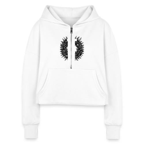 Peace & Joy T-Shirt | Minimalist Elegant Christmas - Women's Half Zip Cropped Hoodie