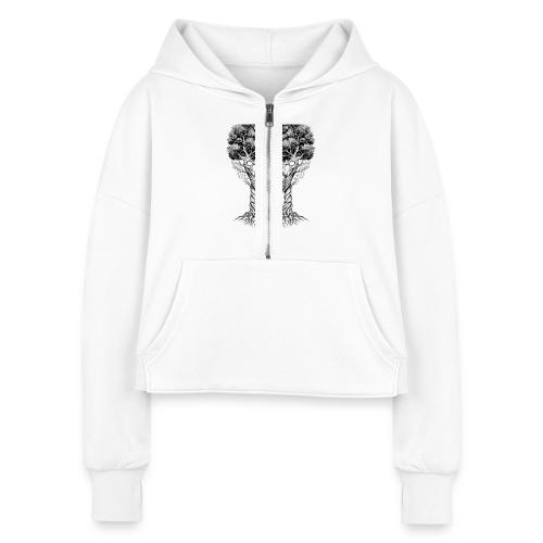Angelic Guardian T-Shirt, Mug - Women's Half Zip Cropped Hoodie