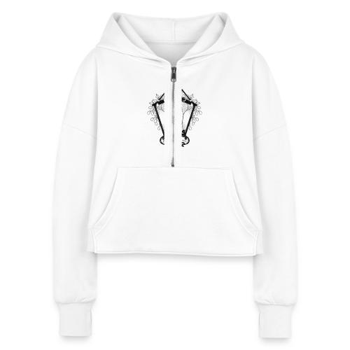 Antique Christmas Lantern T-Shirt - Women's Half Zip Cropped Hoodie