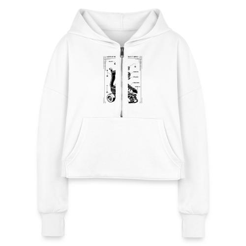 Retro Roller Skate T-Shirt - Women's Half Zip Cropped Hoodie