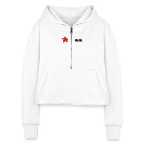 100% Canadian - Women's Half Zip Cropped Hoodie