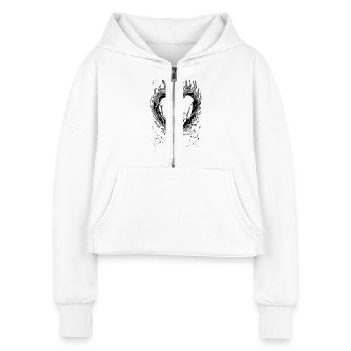 Intricate Hold T-Shirt, Mug, & Leggings - Women's Half Zip Cropped Hoodie