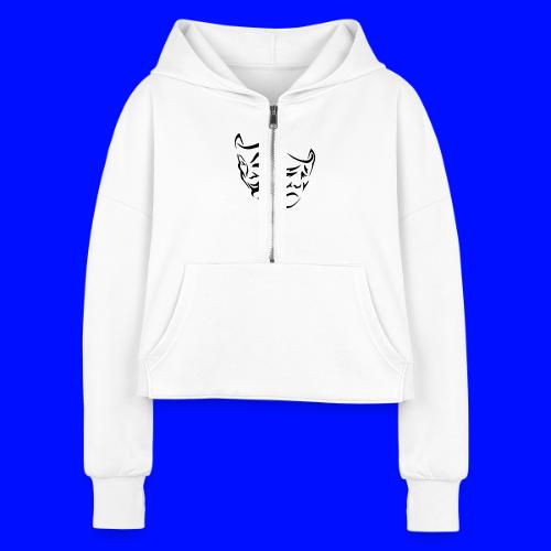 Plex Cover Smiles II - Women's Half Zip Cropped Hoodie