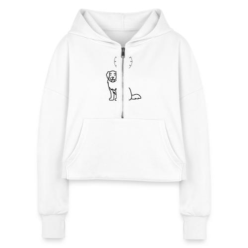 My Pet's Bladder World T-Shirt | Funny Dog/Cat Own - Women's Half Zip Cropped Hoodie