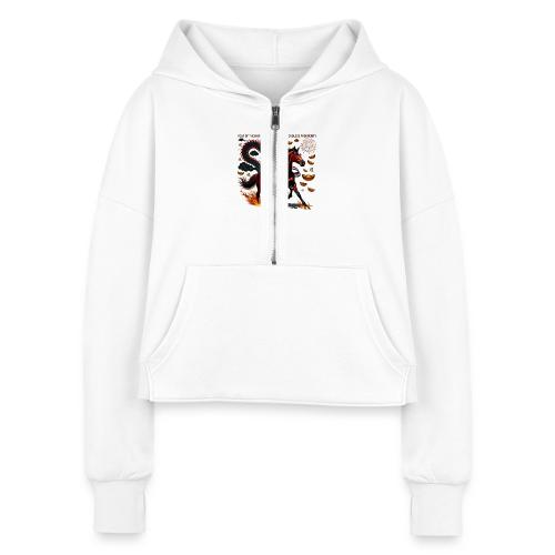 Year of the Horse Victory T Shirt, Lunar New Year - Women's Half Zip Cropped Hoodie
