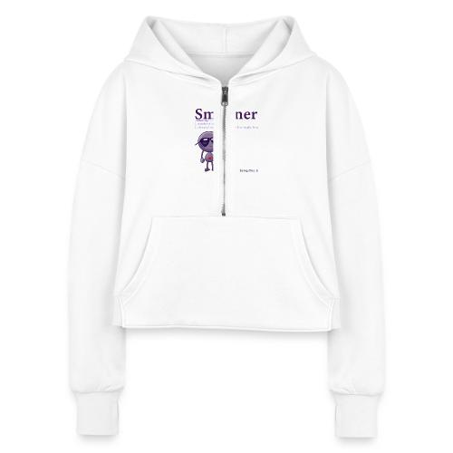 Smoon City_Smooner - Women's Half Zip Cropped Hoodie