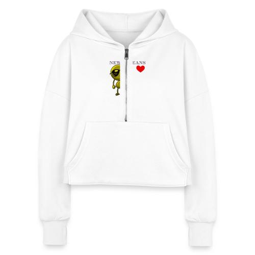 Smoon City_New Orleans - Women's Half Zip Cropped Hoodie