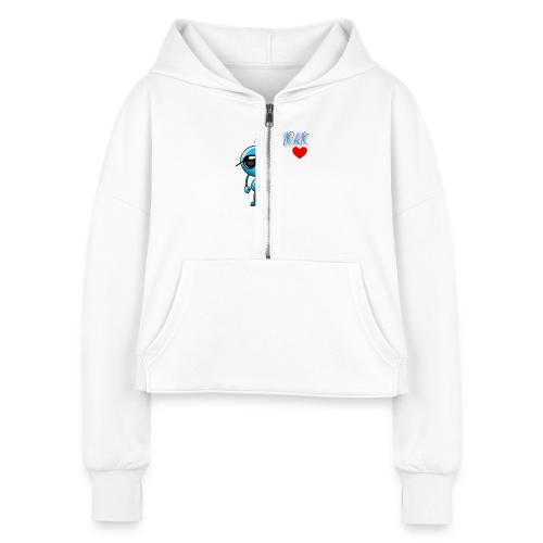 Smoon City_New York - Women's Half Zip Cropped Hoodie