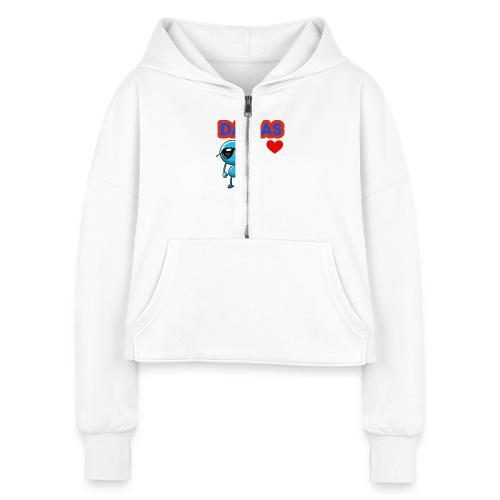 Smoon City_Dallas - Women's Half Zip Cropped Hoodie