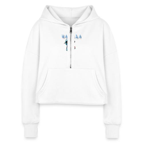 Smoon City_Wahala - Women's Half Zip Cropped Hoodie