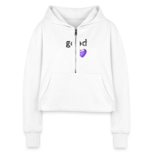 Smoon City_See the Good in Others - Women's Half Zip Cropped Hoodie