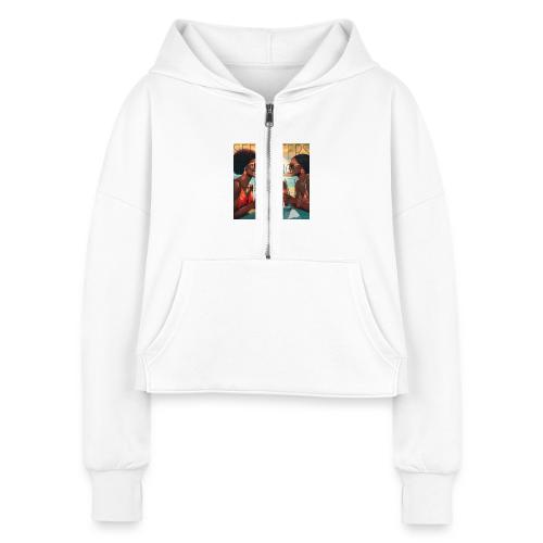 Mrs. S' GGG Retreat_Sisters Sipping Sangrias - Women's Half Zip Cropped Hoodie