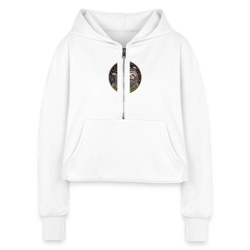 Sloth Home Watcher T Shirt - Women's Half Zip Cropped Hoodie