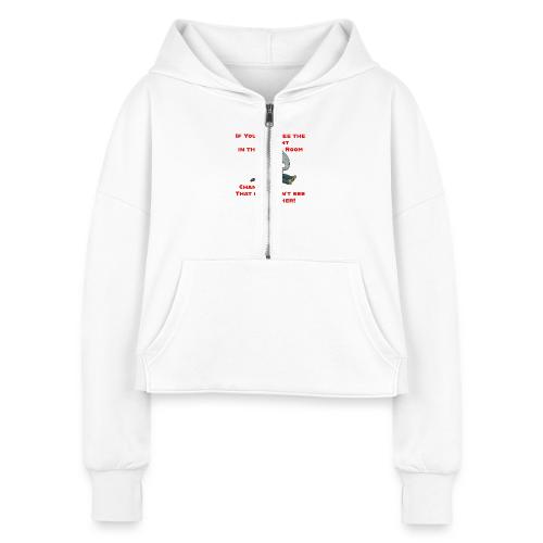 Elephant in the Room Meme - Women's Half Zip Cropped Hoodie