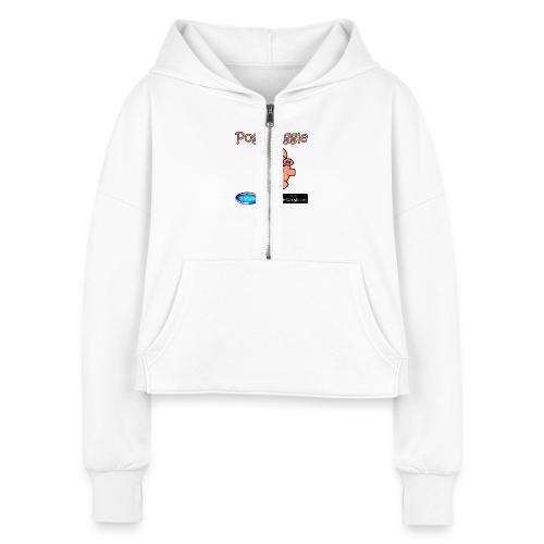 Pogo Piggle - Women's Half Zip Cropped Hoodie