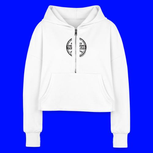 Truthful News FCC Seal - Women's Half Zip Cropped Hoodie