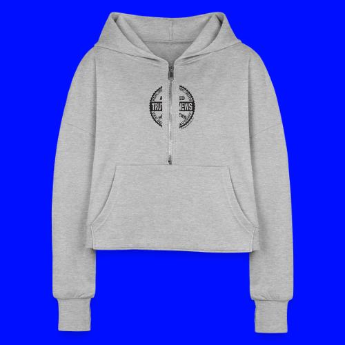 Truthful News FCC Seal - Women's Half Zip Cropped Hoodie