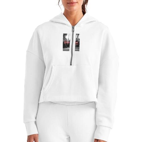 House of Jean - Women's Half Zip Cropped Hoodie