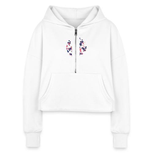 abstract circles pattern - Women's Half Zip Cropped Hoodie