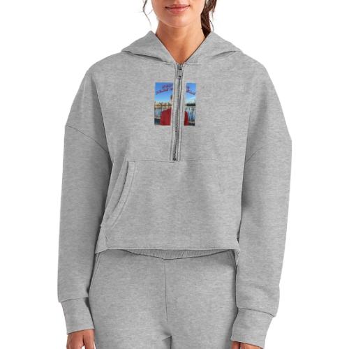 New Thing - Women's Half Zip Cropped Hoodie