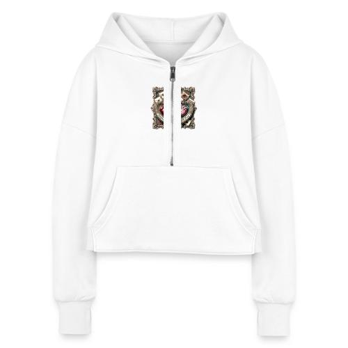 Keeper of My Deepest Love Victorian Locket T-Shirt - Women's Half Zip Cropped Hoodie