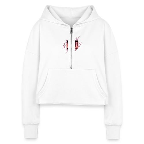 Ayo's Red - Women's Half Zip Cropped Hoodie
