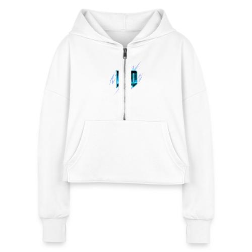 Ayo's Light Blue - Women's Half Zip Cropped Hoodie