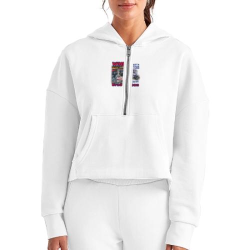 Brady Bacon #LetsRaceTwo Winner - Women's Half Zip Cropped Hoodie