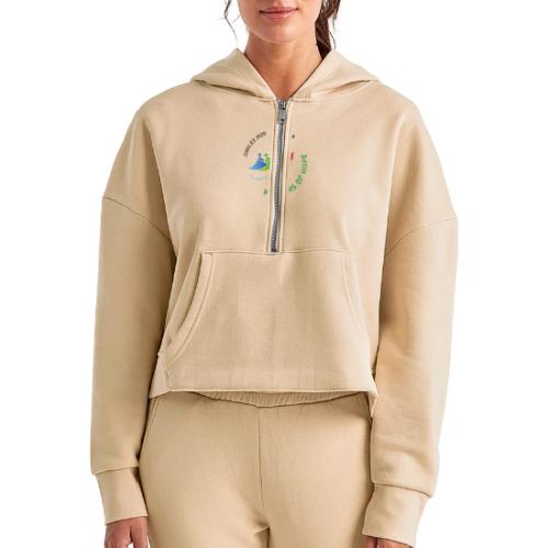 pilgrims of hope 2025 logo (Jubilee Year 2025) - Women's Half Zip Cropped Hoodie