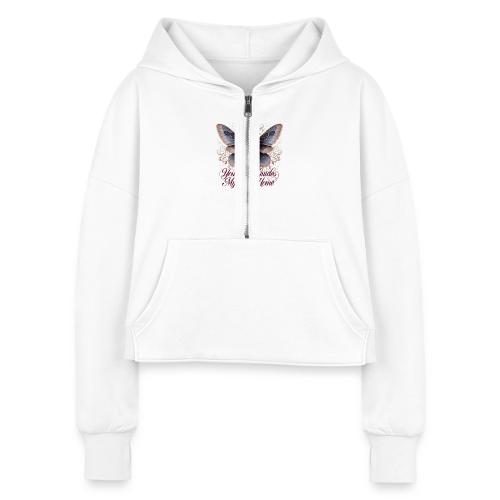 Your Light Guides My Heart HomeGifts T-Shirt - Women's Half Zip Cropped Hoodie