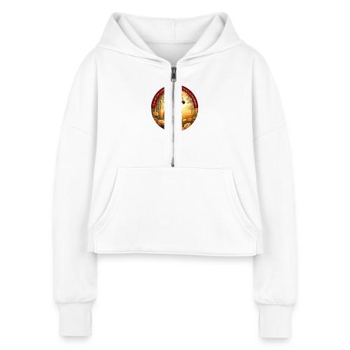 Year of the Horse Guardian T Shirt, Lunar New Year - Women's Half Zip Cropped Hoodie