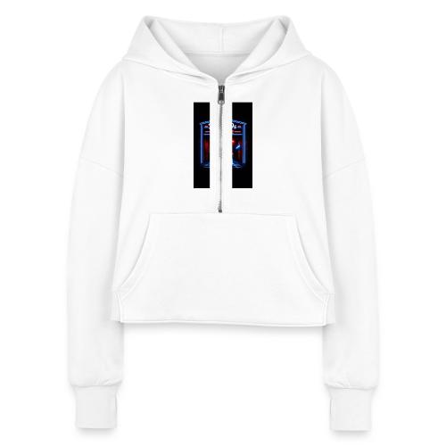 Carcadelogo3 - Women's Half Zip Cropped Hoodie