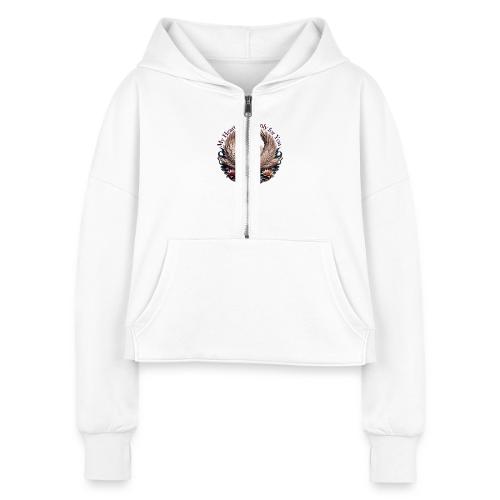My Heart Swims Only for You Swan Heart T-Shirt - Women's Half Zip Cropped Hoodie