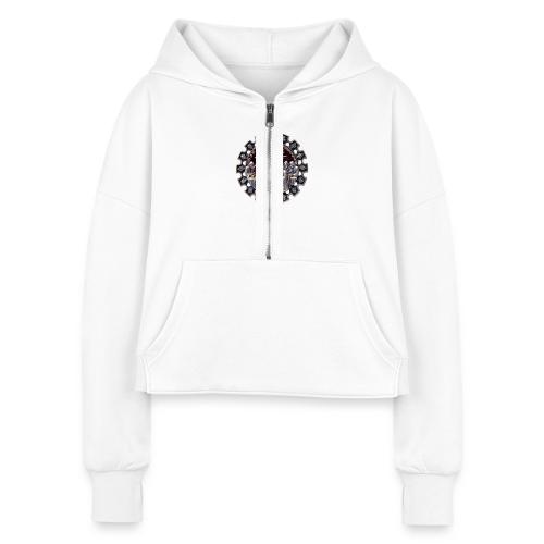 Last Supper Communion T Shirt, Faith Gift - Women's Half Zip Cropped Hoodie