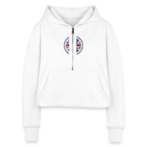 England Lion Emblem T Shirt, Flag Pride Gift - Women's Half Zip Cropped Hoodie